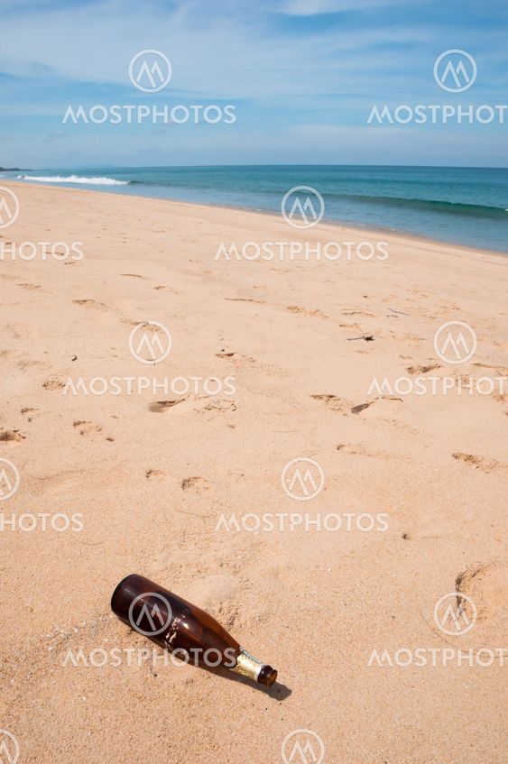 Bottle is garbage at beach