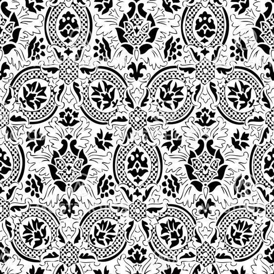 White and black Seamless abstract hand-drawn floral pattern, vintage background lace ornament. Seamless pattern can be used for wallpaper, pattern fills, web page background, surface textures, packaging, and invitations.