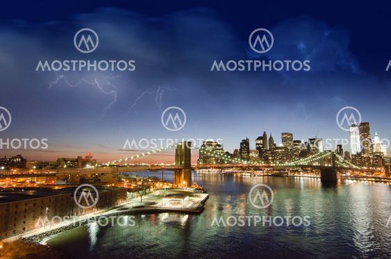 New York City Lights at Sunset