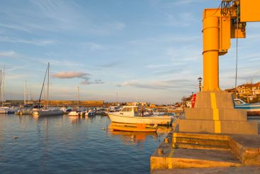 Sunset view of the port of Sozopol, Bulgaria