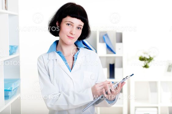 doctor with a tablet