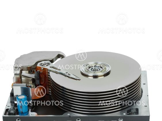 close up of hard disk