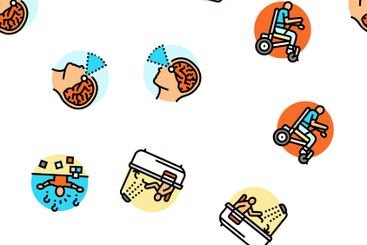 occupational therapist health seamless pattern vector