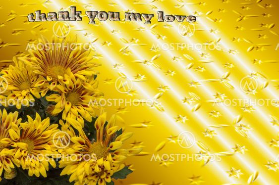 thank you my love,decorative card with thanks,space for...