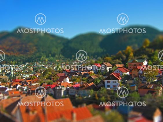 Tilt shift of town