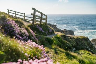 Rough and rocky shore at Malin Head, Ireland's...