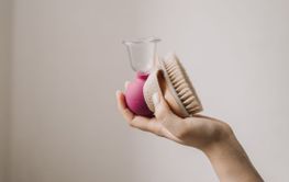 Cupping massage anti-cellulite on a white background