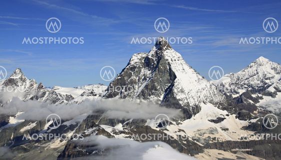 view of tourist trail near the Matterhorn in the Swiss Alps