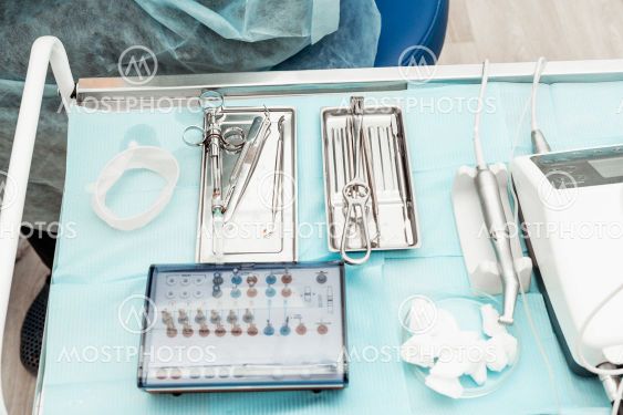 Dentist tools. Dentist workplace equipment set. Health...