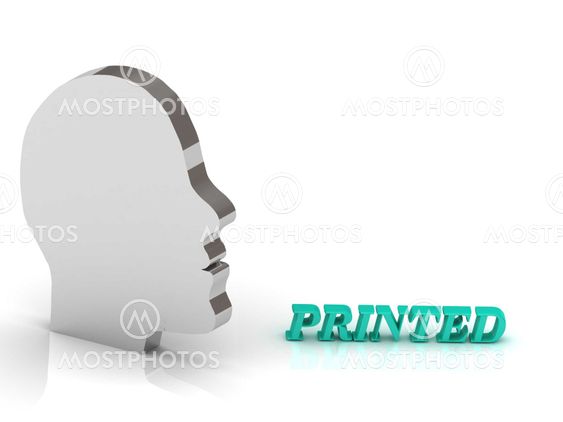 PRINTED bright color letters and silver head mind