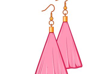 elegant tassel earrings cartoon vector illustration