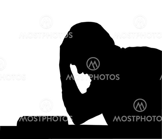 Silhouette of Frustrated Student