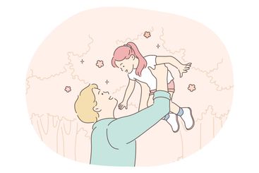 Fathers day, father and daughter, happy childhood concept