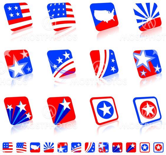 patriotic icon set