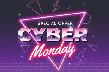Retro futuristic cyber monday