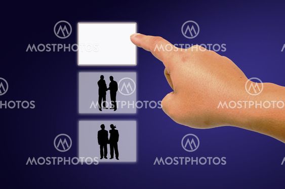 Hand pushing the button