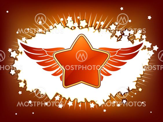 Star and wings with copyspace