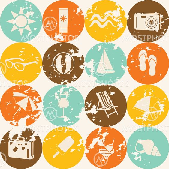 seamless retro summer pattern