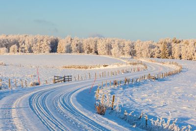 Vinter väg på landet