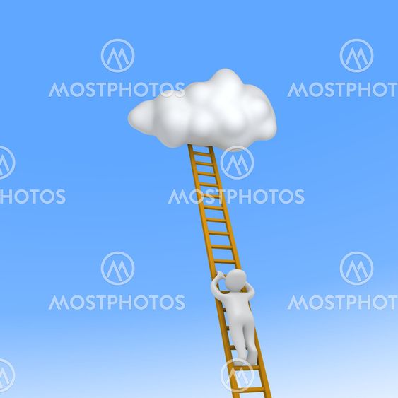 Man climbing to the sky