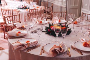 Beautiful table decoration for luxury  event in pink and...