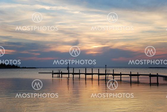 Bathing pier silhouette