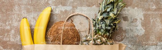top view tropical fresh fruits