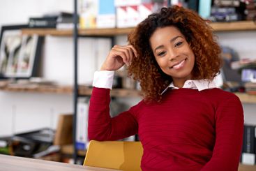 Office, creative and portrait of business woman for...