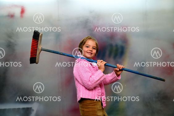 Cute little girl having fun