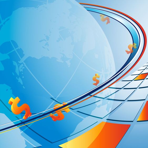 vector background with globe and dollars