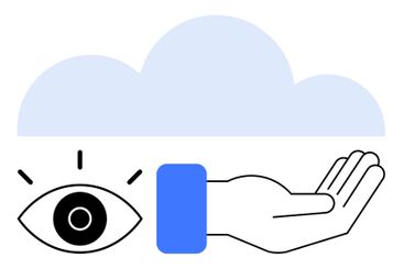 Eye Observing Open Hand Beneath Cloud Concept for...