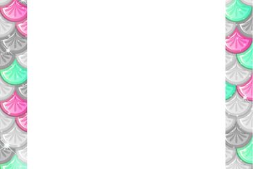 Blank colourful fish scales frame template