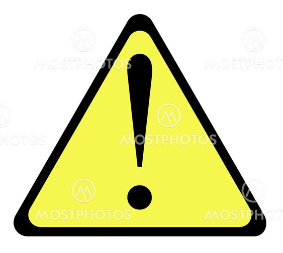 Yellow warning triangle sign