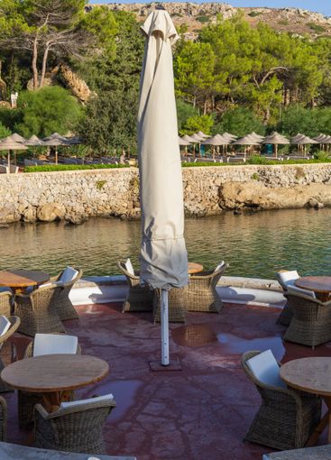 Seaside landscape in the Kalithea area of ​​Rhodes Greece