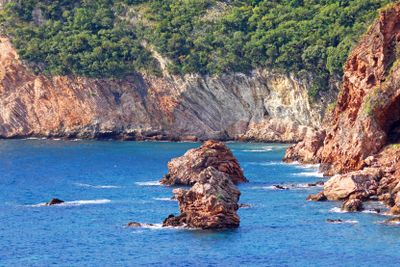Rocky seacoast landscape. Adriatic sea, Montenegro