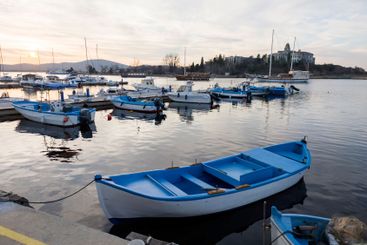 Sunset view of the port of Sozopol, Bulgaria
