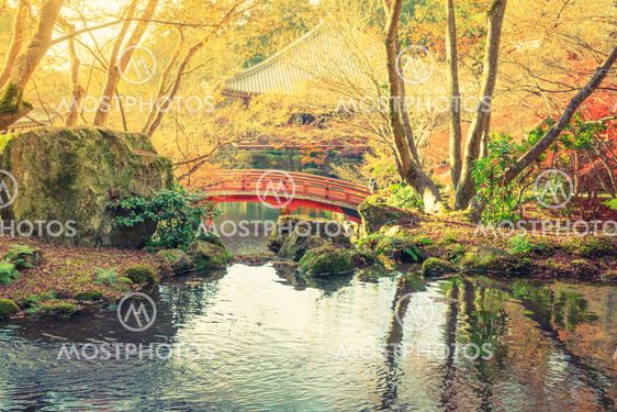 Daigo-ji temple in autumn, Kyoto, Japan ( Filtered image...