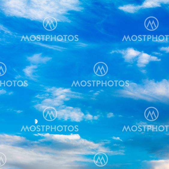Blue sky with clouds.