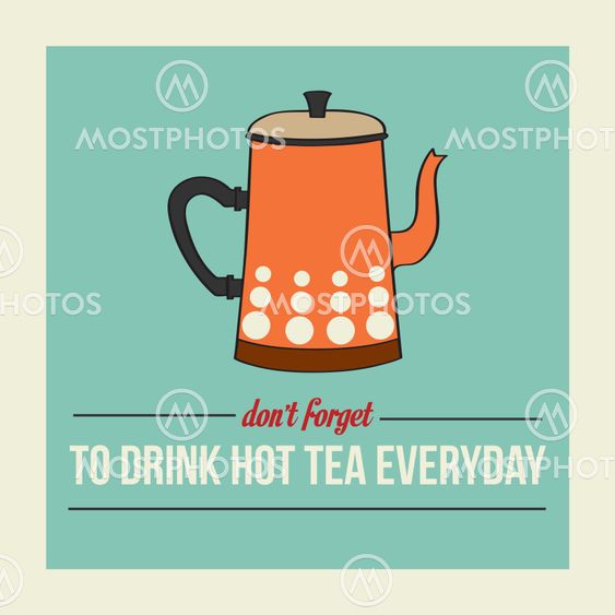 retro poster with kettle and message
