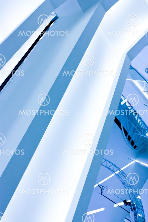 Escalators in a shopping center