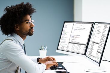 Work From Home On Multiple Computer Screen