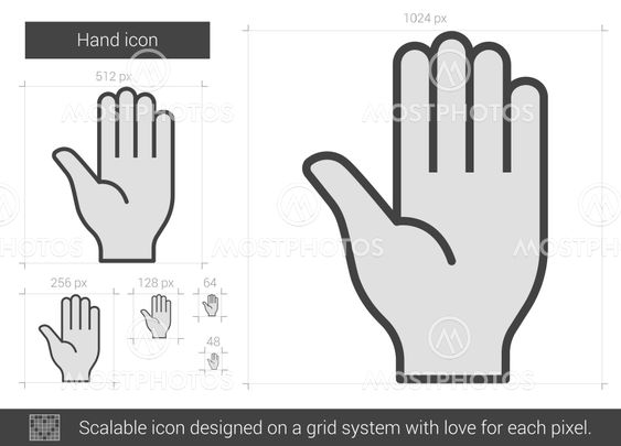 Hand line icon.