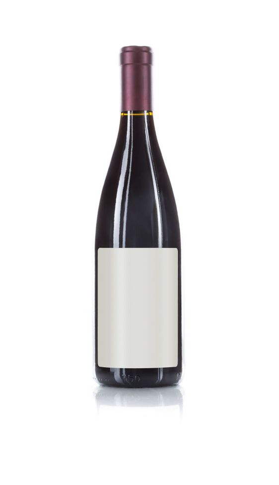 Wine Bottle with Dark Colored Wine and Blank Wine Label