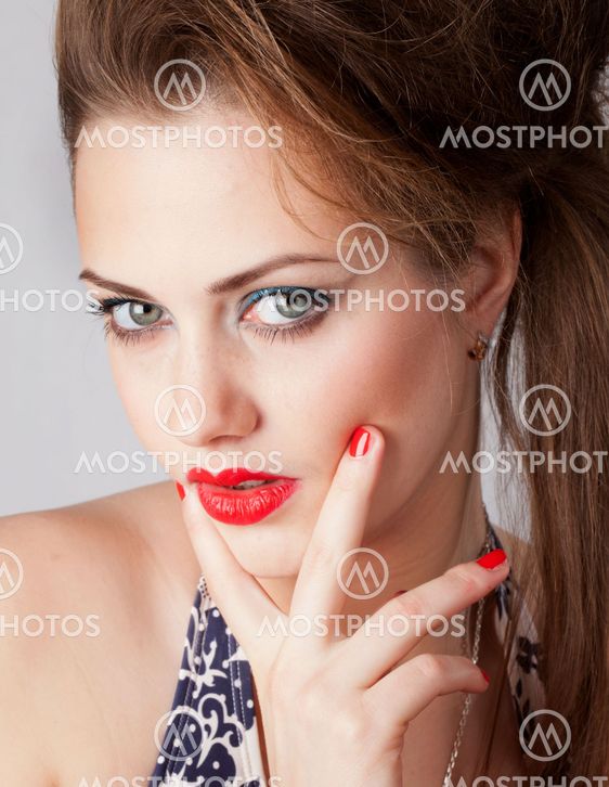 Young beautiful girl with big eyes