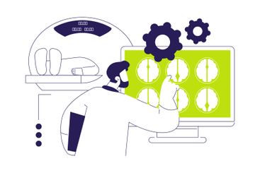 CT scan results abstract concept vector illustration.