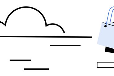 Cloud Computing and Online Shopping Depicted by Cloud,...