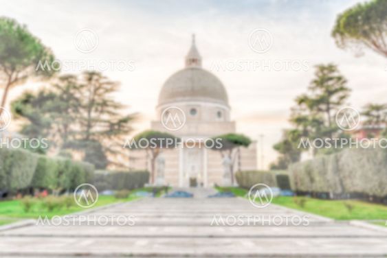 Defocused background with Church of Santi Pietro e Paolo, Rome