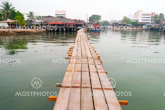 View on wooden bridge towards jetty, George town