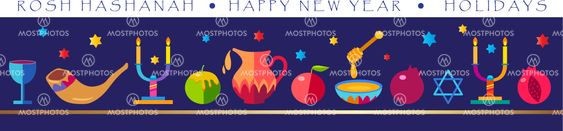 Happy Rosh Hashanah greeting card - Jewish New Year...