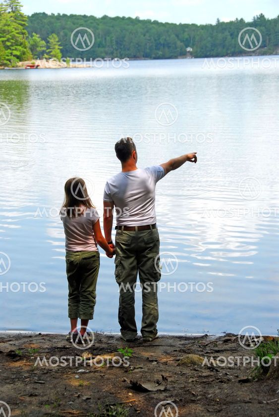 Father daughter lake